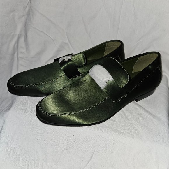 Tayno COLE Men\'s slip on Dark Green Satin Loafers Sz: 9 main image 2